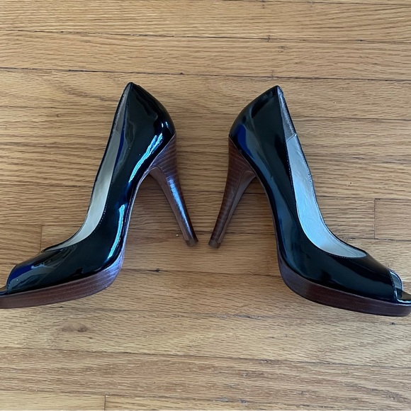 Steven by Steve Madden black patent leather peep toe stilettos.  Size 5.… - Picture 8 of 9